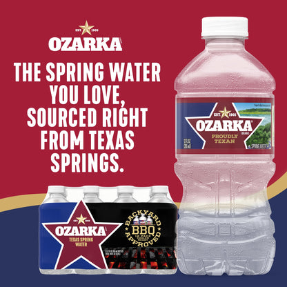 Ozarka Texas Spring Water Bottles, 12 Pack - Still Drinking Water with Naturally Balanced Minerals for a Crisp Clean Taste - 12 Fl Oz