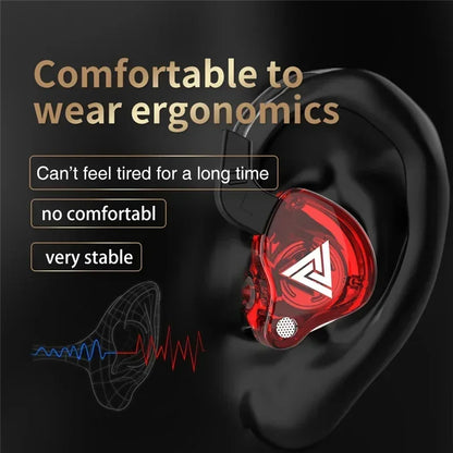 3.5MM Headset Music Earbuds In Ear With Mic Original QKZ AK6 Copper Driver HiFi Wired Earphone Race Sport Headphone Bass Stereo