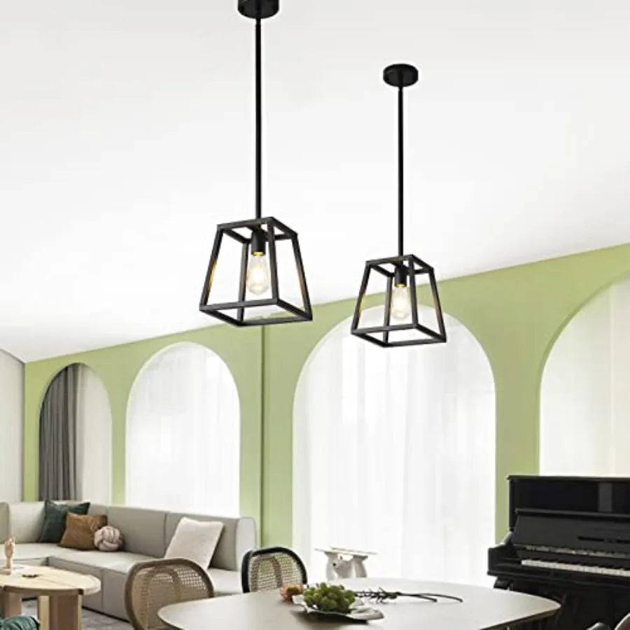 Pendant Light, Mini Rectangle Chandeliers, Pendant Lighting for Kitchen Island Living Room 1-Light Industrial Pendant Lighting