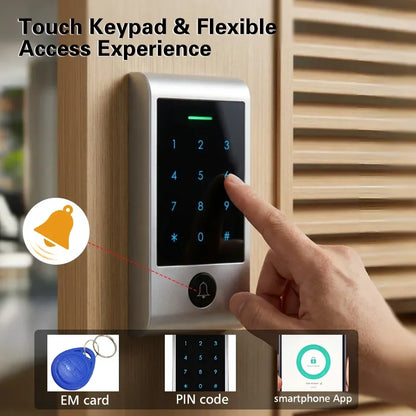 Advanced WIFI Remote Control Touch Keypad Access System with Door Bell Button Waterproof Compatible with Tuya for Home Security