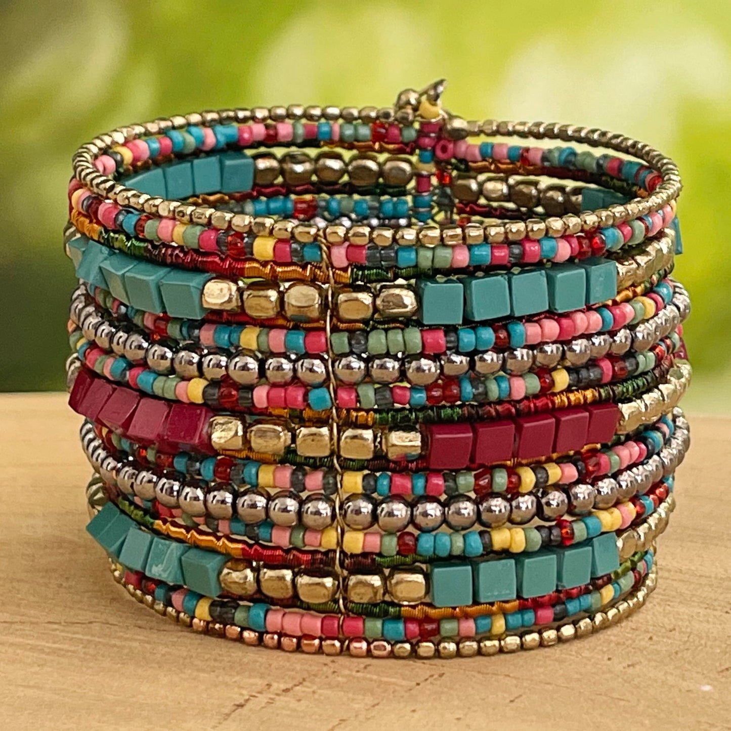 SPUNKYsoul Boho Cuff Bracelets, Women Adjustable Stackable Beaded Accessory | Adjustable Bohemian-Inspired Design, Trendy Wrist Ornament, Versatile For Occasions Or Everyday Wear, Unique Style Jewelry