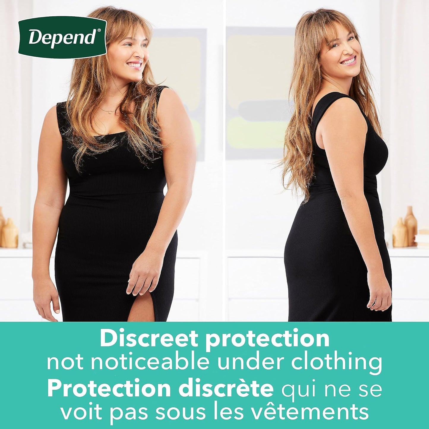 Depend Fresh Protection Adult Diapers, Incontinence Underwear for Women, Disposable, Maximum, XXL, Blush, 44 Count (2 Packs of 22), Packaging May Vary