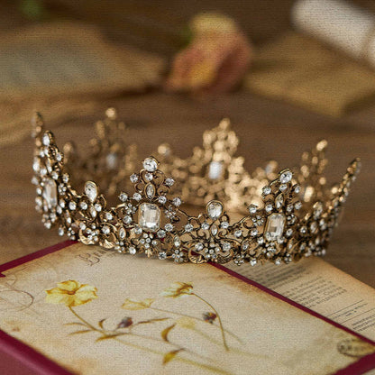 SWEETV Queen Crown for Women - Baroque Wedding Tiaras and Crowns,Jeweled Tiara Crown,Prom Birthday Halloween Hair Accessories