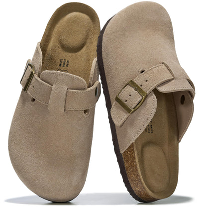 Project Cloud 100% Genuine Leather Footbed Clogs for Women - Memory Foam Arch Support Slippers for Women - Trendy Slip-ons Women's Mules & Clogs Sandals