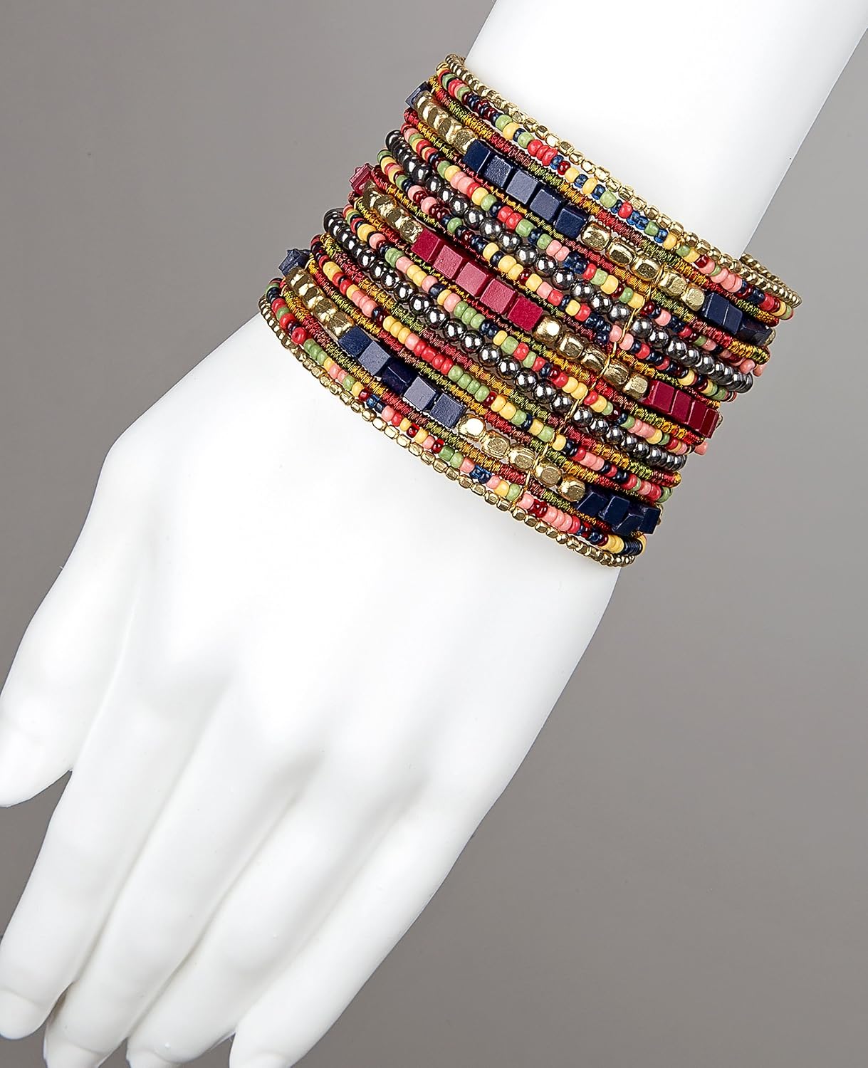 SPUNKYsoul Boho Cuff Bracelets, Women Adjustable Stackable Beaded Accessory | Adjustable Bohemian-Inspired Design, Trendy Wrist Ornament, Versatile For Occasions Or Everyday Wear, Unique Style Jewelry
