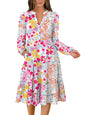 ANRABESS Womens V Neck Long Sleeve Midi Dress | Swing Flowy Tiered with Pockets, Soft Fabric, Boho Beach Vacation Dresses, Loose Fit Casual, Fall Winter Transition Clothes