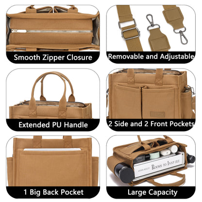 ZHMO Canvas Tote Bag for Women,Women's Bags Crossbody Bags Work Laptop Tote Bag Large Handbags Purse for Travel Nurse Teacher