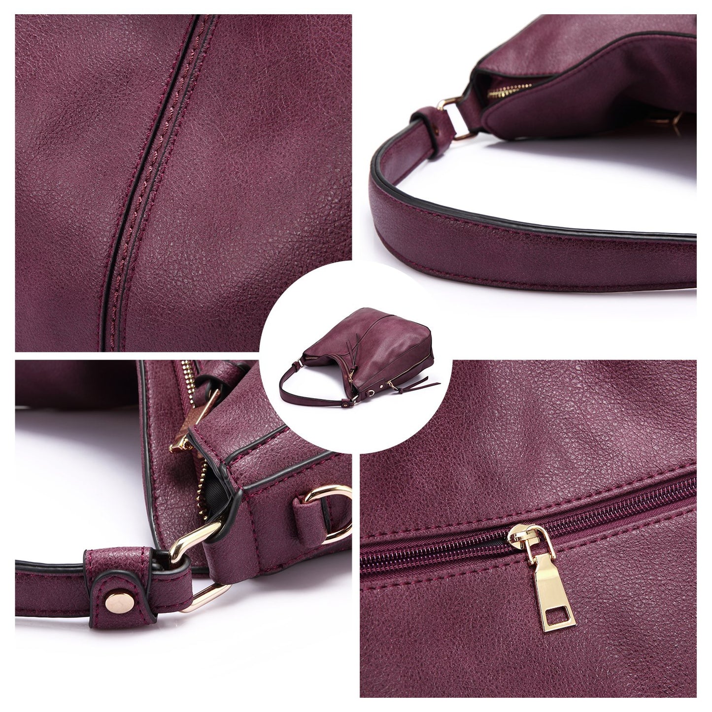 Realer Hobo Crossbody Bags for Women Designer Faux Leather Hobo Handbags Retro Large Size Shoulder Bag Bucket Purse