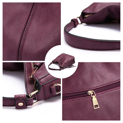 Realer Hobo Crossbody Bags for Women Designer Faux Leather Hobo Handbags Retro Large Size Shoulder Bag Bucket Purse