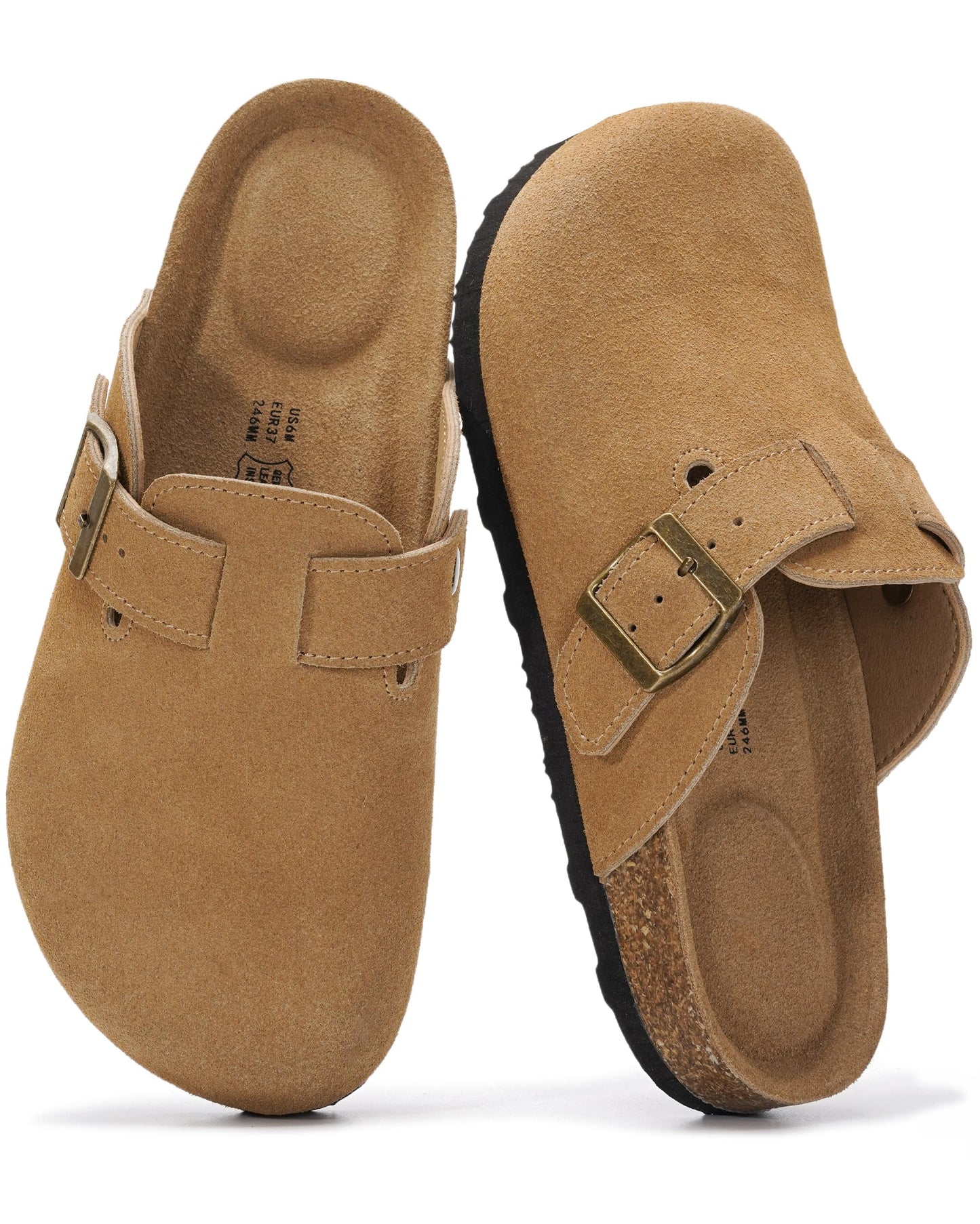 Project Cloud 100% Genuine Leather Footbed Clogs for Women - Memory Foam Arch Support Slippers for Women - Trendy Slip-ons Women's Mules & Clogs Sandals