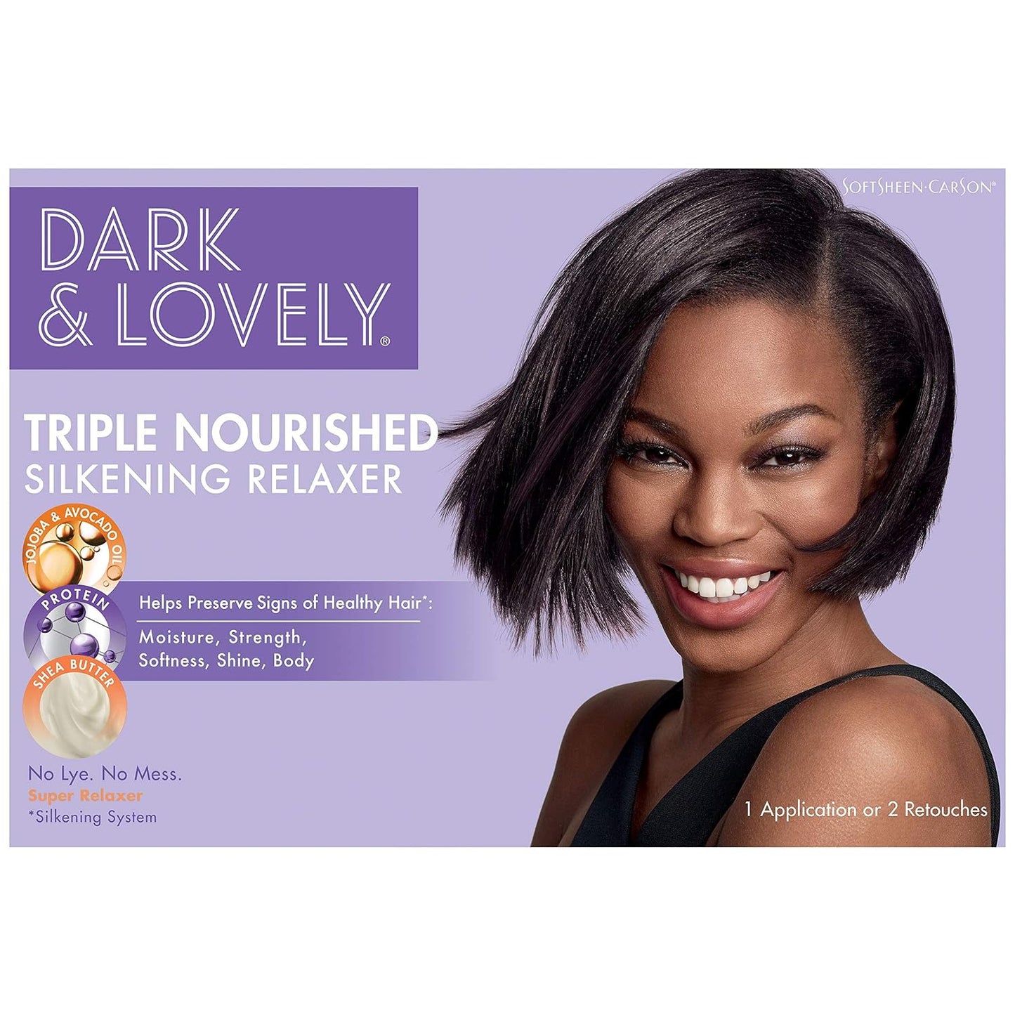 SoftSheen-Carson Dark and Lovely Triple Nourished Silkening Relaxer No-Lye Regular Strength with Shea Butter, Jojoba and Avocado Oils, Regular