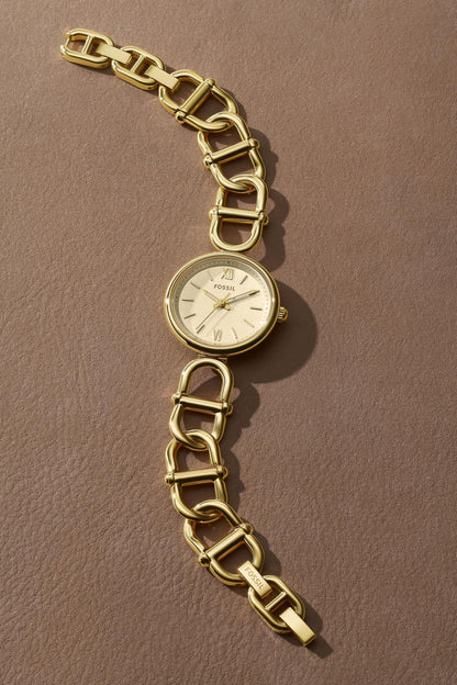 Fossil Women's Watch and Bracelet Set, Carlie Three-Hand Stainless Steel Watch for Women and Bracelet Set