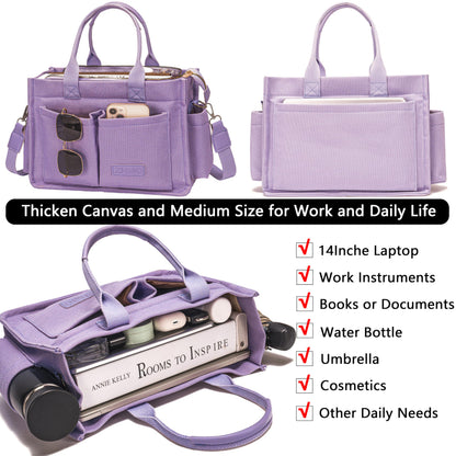 ZHMO Canvas Tote Bag for Women,Women's Bags Crossbody Bags Work Laptop Tote Bag Large Handbags Purse for Travel Nurse Teacher