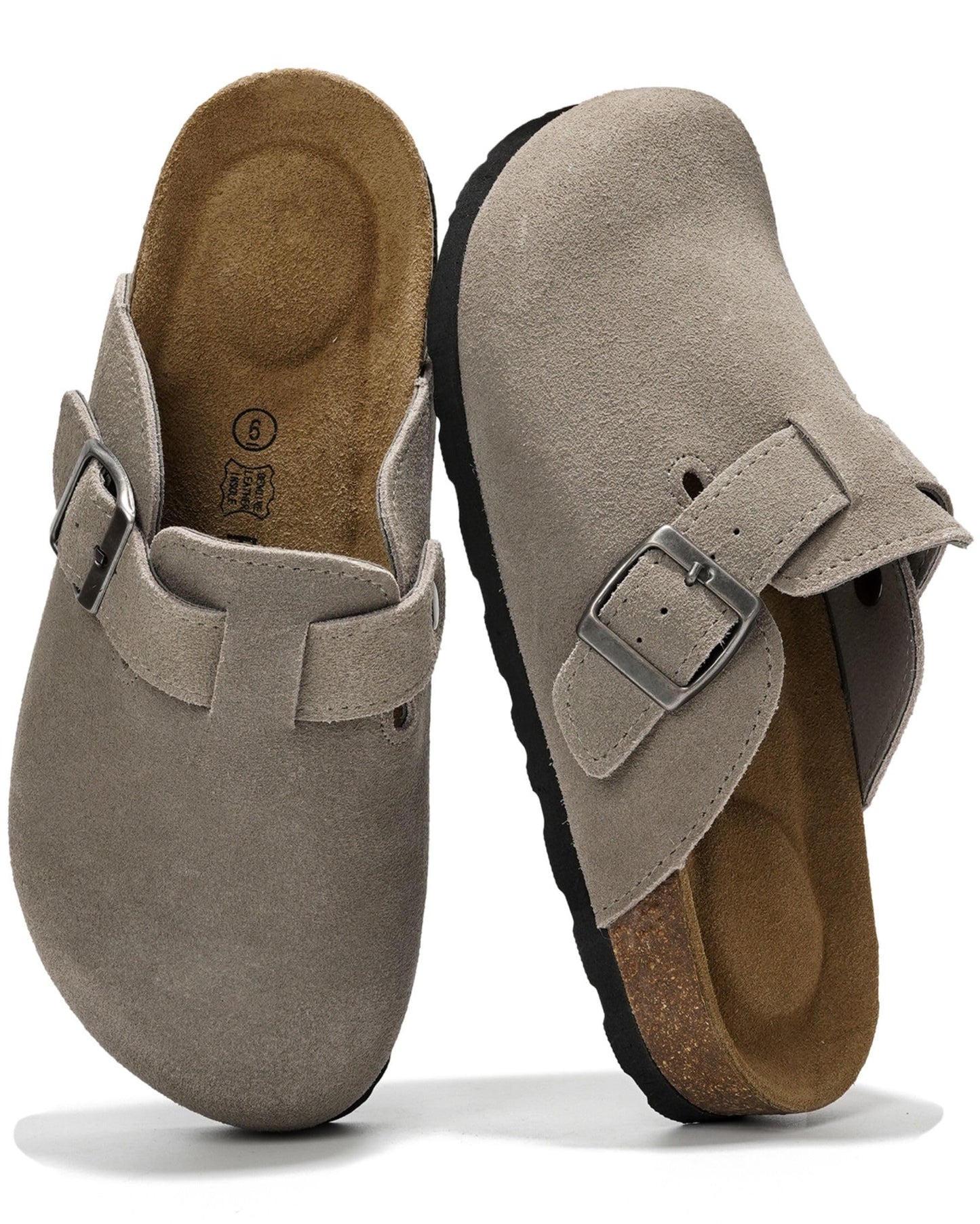 Project Cloud 100% Genuine Leather Footbed Clogs for Women - Memory Foam Arch Support Slippers for Women - Trendy Slip-ons Women's Mules & Clogs Sandals