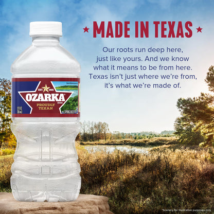 Ozarka Texas Spring Water Bottles, 12 Pack - Still Drinking Water with Naturally Balanced Minerals for a Crisp Clean Taste - 12 Fl Oz