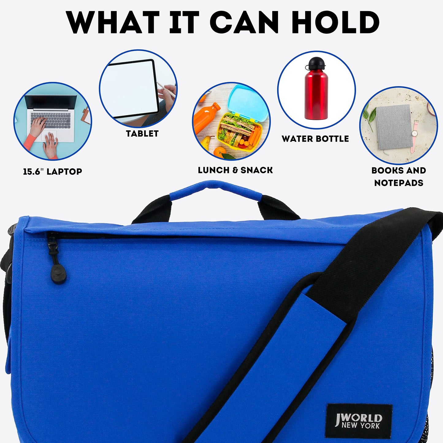 J World New York Thomas Laptop Messenger Bag for Women & Men. Kids Computer Bookbag