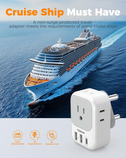 TESSAN 2 Pack European Travel Plug Adapter, Europe Power Converter
