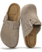 Project Cloud 100% Genuine Leather Footbed Clogs for Women - Memory Foam Arch Support Slippers for Women - Trendy Slip-ons Women's Mules & Clogs Sandals