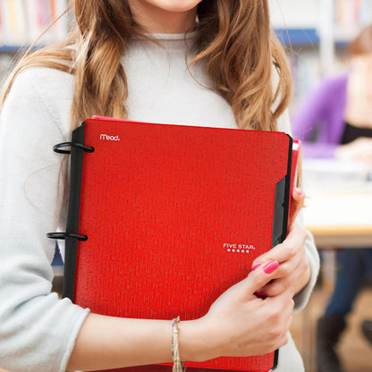Five Star Flex Refillable Notebook + Study App 1 Inch O-Rings Binder with Pockets Tabs and Dividers, 220 Sheet Capacity, Includes 60 Sheets 8.5" x 11" College Ruled Paper, Amethyst (29328AB6)