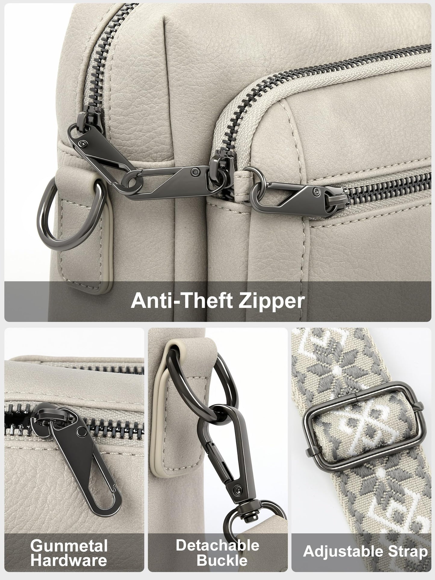 Small Leather Crossbody Bags for Women Anti theft Purses and Handbag Shoulder Hangbag with Wide Strap Tassel