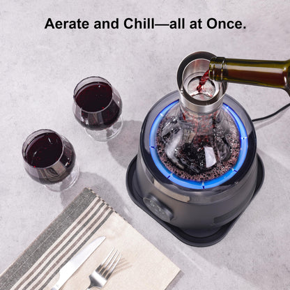 Cobalance Electric Wine Chiller Decanter with Built-in Aerator, 50oz Bottles Cooler & Carafe, 24-Hour Keep Cool, Perfect for Red, White Wine, Gift for Lovers
