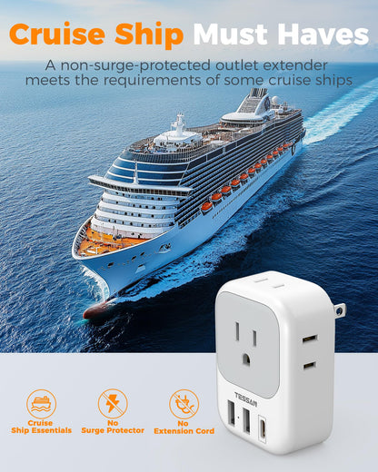 TESSAN 2 Pack European Travel Plug Adapter, Europe Power Converter