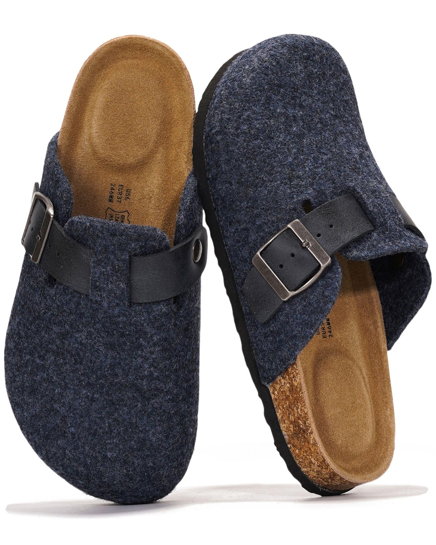 Project Cloud 100% Genuine Leather Footbed Clogs for Women - Memory Foam Arch Support Slippers for Women - Trendy Slip-ons Women's Mules & Clogs Sandals