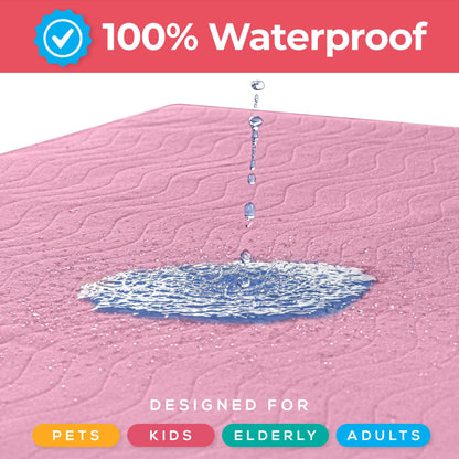 Utopia Bedding Washable Underpads 34" x 36" (Pack of 4), Waterproof Reusable Heavy Absorbency Incontinence Bed Pads for Adults, Kids, Elderly and Pets, Bedwetting Pads for Sofa and Couch (Blue)