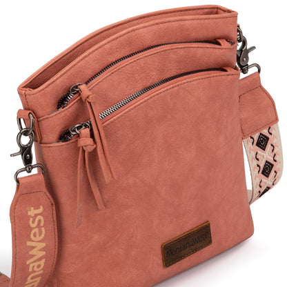 Montana West Multi Zip Pocket Crossbody Bag With Guitar Strap