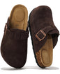 Project Cloud 100% Genuine Leather Footbed Clogs for Women - Memory Foam Arch Support Slippers for Women - Trendy Slip-ons Women's Mules & Clogs Sandals