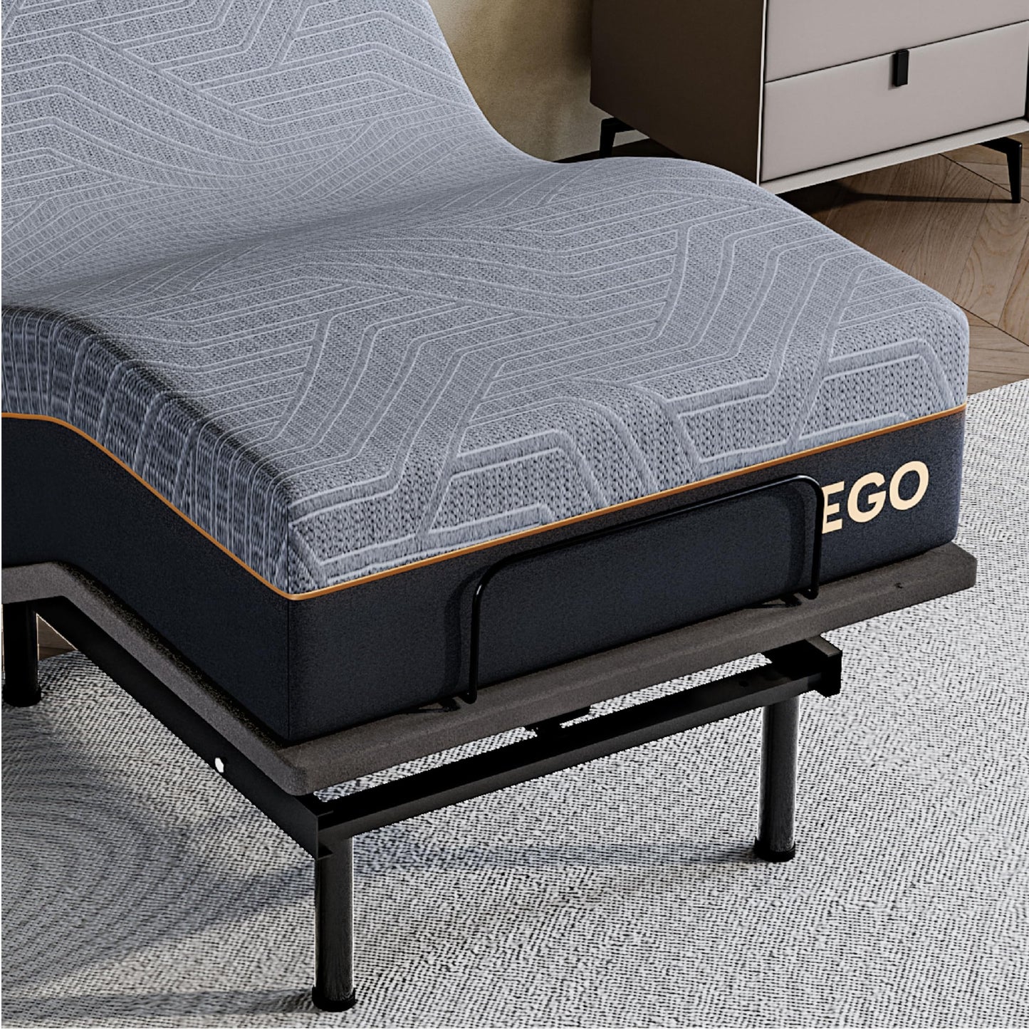 Dyonery Twin XL Adjustable Bed Base Frame with Wireless Remote + 12 Inch Twin XL Gel Memory Foam Mattress Bed in a Box, Head and Foot Incline, Zero Gravity, Fiberglass Free, 80" × 38"