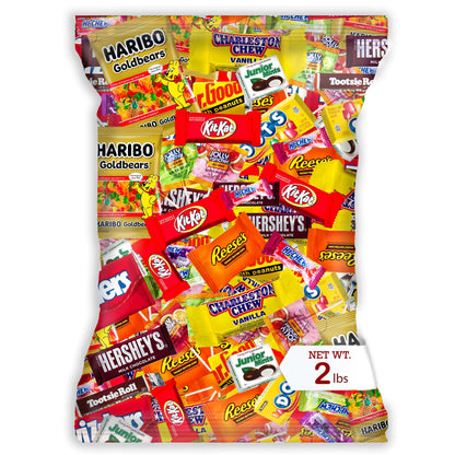 Individually Wrapped Mini Candy & Chocolate Mix - 5 lb Bulk Candy Assortment - Pinata Stuffer Candies Variety Pack, Office CandyBowl Treats - Sweet & Chocolatey Flavors - July 4th