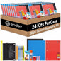 24 Pack Bulk School Supplies for Kids | 22 Piece Back to School Supplies in Each Kit, Premium Quality Kids School Supply for Girls & Boys, Kindergarten, Elementary, K-12 - By Enday