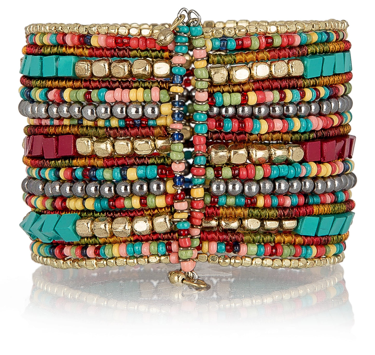 SPUNKYsoul Boho Cuff Bracelets, Women Adjustable Stackable Beaded Accessory | Adjustable Bohemian-Inspired Design, Trendy Wrist Ornament, Versatile For Occasions Or Everyday Wear, Unique Style Jewelry
