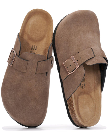 Project Cloud 100% Genuine Leather Footbed Clogs for Women - Memory Foam Arch Support Slippers for Women - Trendy Slip-ons Women's Mules & Clogs Sandals