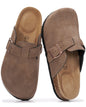 Project Cloud 100% Genuine Leather Footbed Clogs for Women - Memory Foam Arch Support Slippers for Women - Trendy Slip-ons Women's Mules & Clogs Sandals