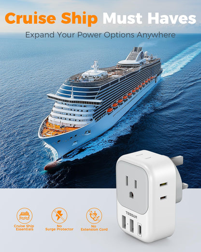 TESSAN 2 Pack European Travel Plug Adapter, Europe Power Converter