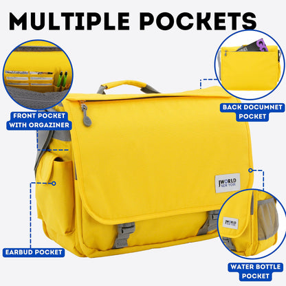 J World New York Thomas Laptop Messenger Bag for Women & Men. Kids Computer Bookbag