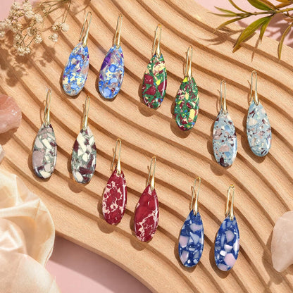 Funtopia 6 Pairs Stone Earrings for Women Trendy Dangle Boho Earrings | Statement Earrings for Women Trendy, Colorful Fashion Gemstone Stone Earrings Jewelry Accessories