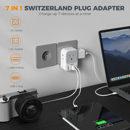 TESSAN 2 Pack European Travel Plug Adapter, Europe Power Converter
