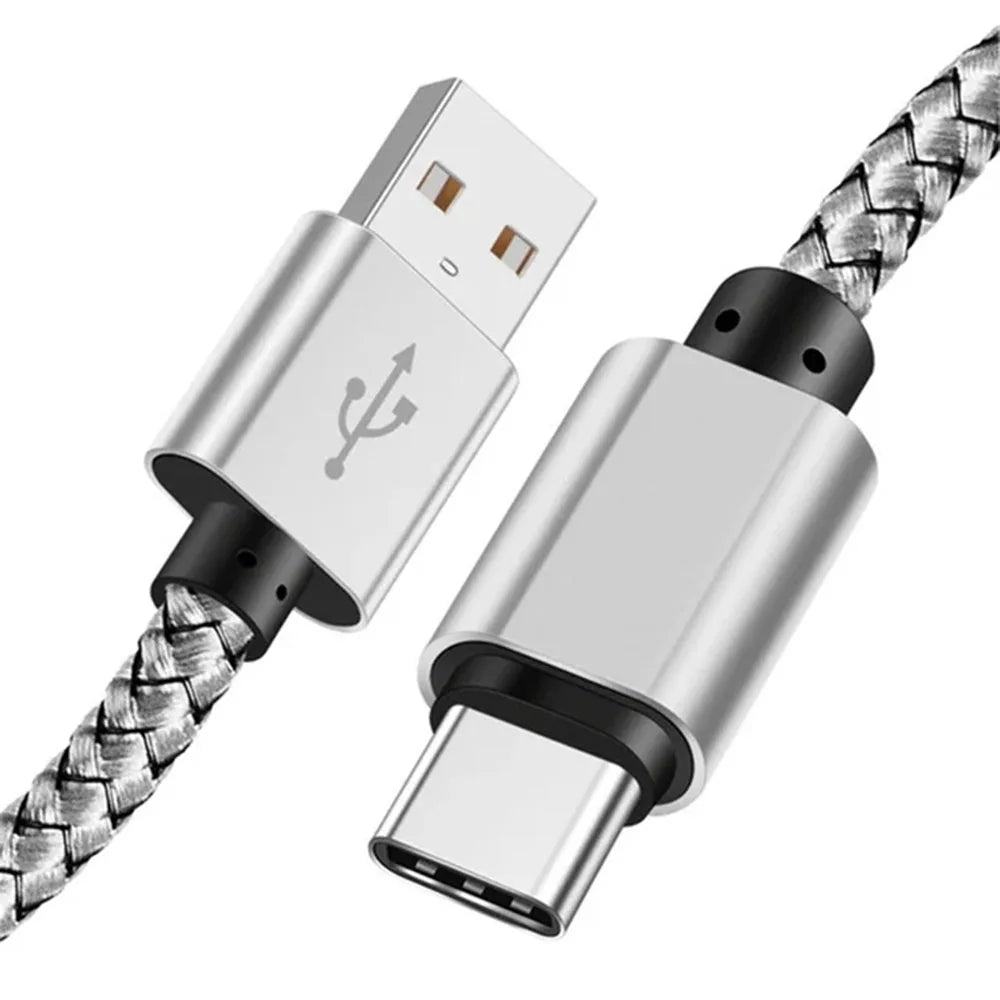 Nylon Data Cable Fast Charger USB A to Type C Charging Cable For Huawei Samsung   Android phone TypeC Charging Device 1M 2M 3M