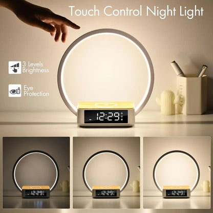 WILIT Touch Bedside Lamp with 3-Speed Dimming Night Light Qi Wireless Charger for Living Room Bedroom Children's Room Desk Lamp