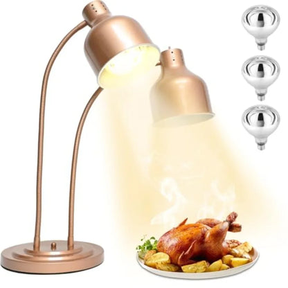 Food Heat Lamp for buffet tables, restaurant kitchens and catering services; stainless steel and aluminum; black; 500W dual-hea