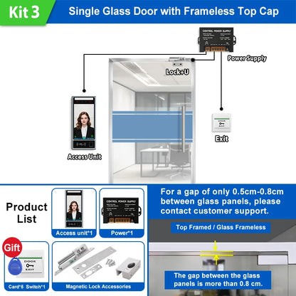8" Multi-Biometric Access Control & Attendance Terminal - Face Fingerprint Palm Vein, WiFi 4G TCP/IP
