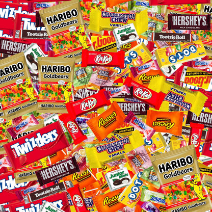 Individually Wrapped Mini Candy & Chocolate Mix - 5 lb Bulk Candy Assortment - Pinata Stuffer Candies Variety Pack, Office CandyBowl Treats - Sweet & Chocolatey Flavors - July 4th