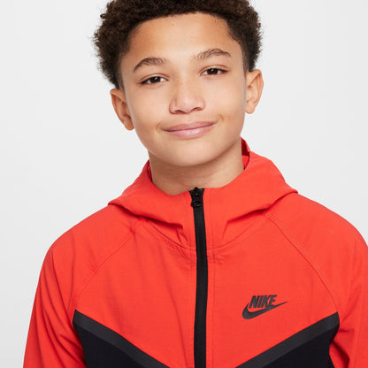Nike Boys Tech Fleece Hoodie - Black/Light Crimson