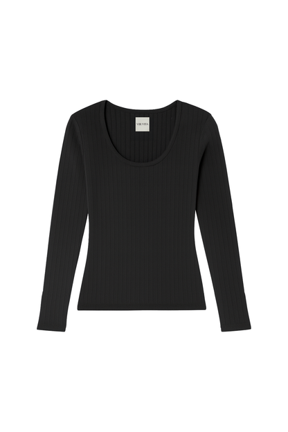 Maia Scoop Neck Pointelle Top
