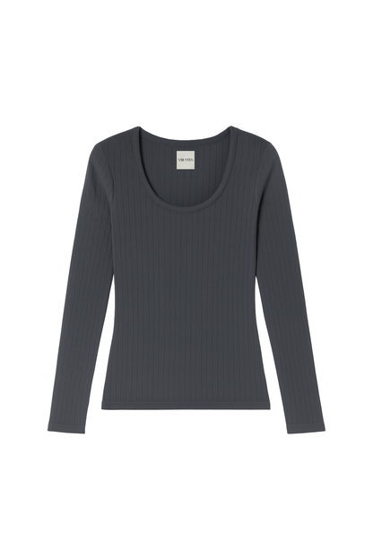 Maia Scoop Neck Pointelle Top