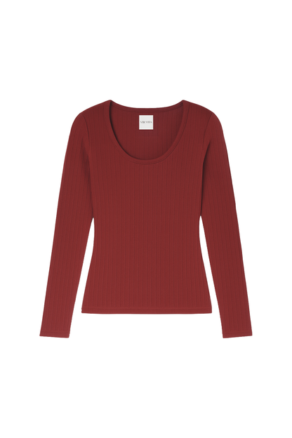 Maia Scoop Neck Pointelle Top