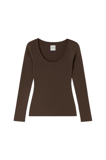 Maia Scoop Neck Pointelle Top